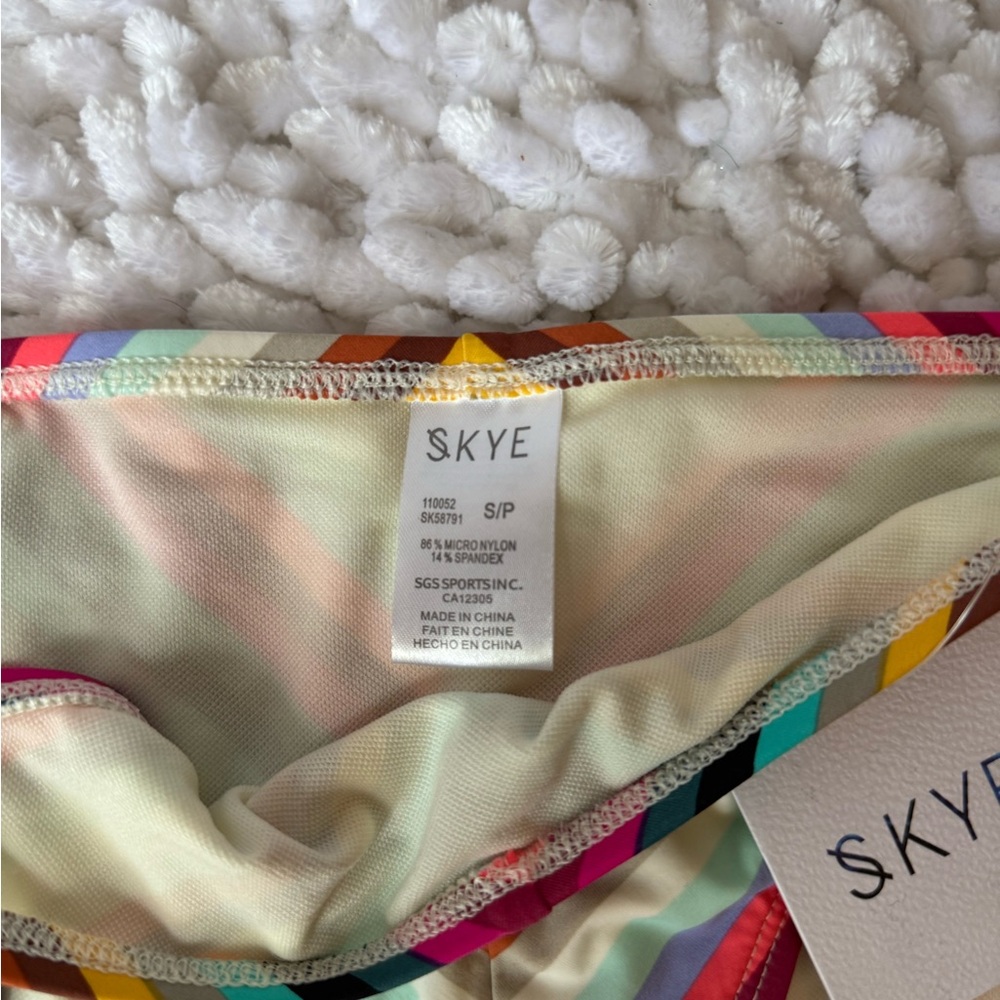 Sky Multicolor Striped Bikini Bottom - image 6